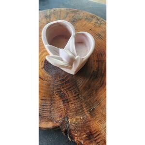 Vintage USA Pottery Planter, Pink Heart